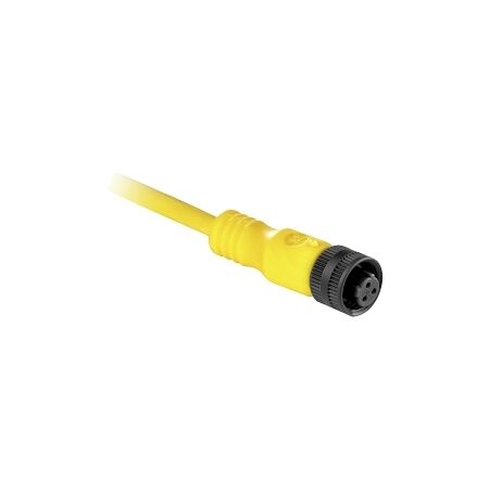 AB 889R Cordset Cable PVC Yellow 4 Pin 22AWG AC Micro Female Straight Unshielded 2m