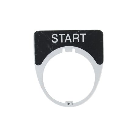 Austrol N100 Legend Plate Start Black 41 x 45mm Medium to suit N100 operators and indicators
