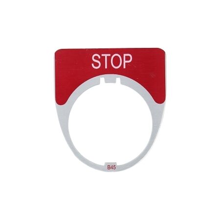 Austrol N100 Legend Plate Stop Red 41 x 45mm Medium to suit N100 operators and indicators