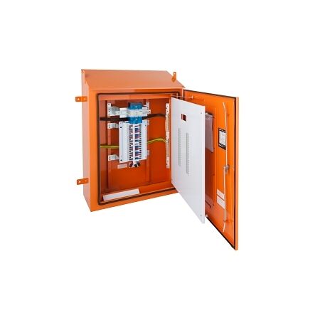 NHP Concept Tough Panelboard Size 2 1000mm DINT 36 Way 250A Mains Switch Stainless Steel Orange