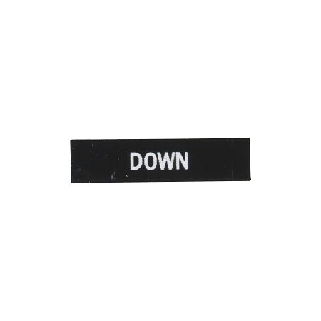Sprecher and Schuh D7 Legend Plate 30 x 40mm Snap-In Down Black with White Text Down