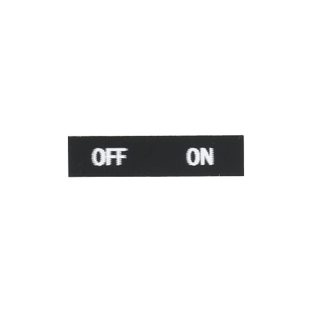 Sprecher and Schuh D7 Legend Plate 30 x 40mm Snap-In Black with White Text Fault Off-On