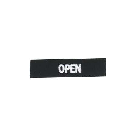 Sprecher and Schuh D7 Legend Plate 30 x 40mm Snap-In White Text OPEN