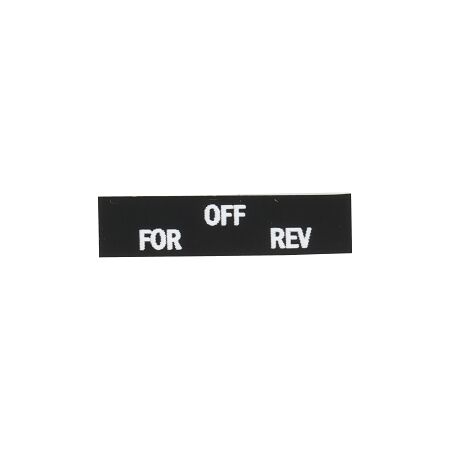 Sprecher and Schuh D7 Legend Plate 30 x 40mm Snap-In White Text FORWARD-OFF-REVERSE