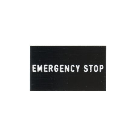 Sprecher and Schuh D7 Legend Plate 30 x 50 mm Snap in Black with White Text EMERGENCY STOP