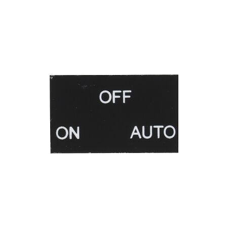 Sprecher and Schuh D7 Legend Plate 30 x 50 mm Snap in Black with White Text ON OFF AUTO