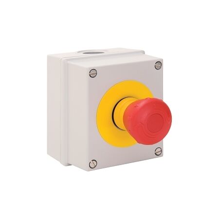 Sprecher and Schuh D7 Enclosed Emergency Stop 40mm Mush HD Twist to Release Metal 1 NC Contact IP66