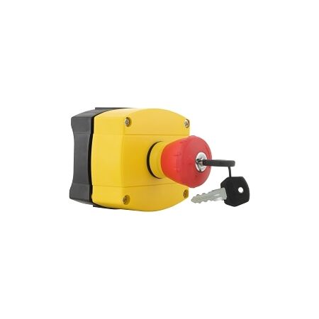 Sprecher and Schuh D7 Enclosed Emergency Stop 40mm Mush HD Key to Release Plastic 1 NC Contact IP66