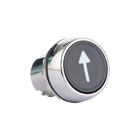 Sprecher and Schuh D7 Pushbutton 22.5 mm Head Only Metal MOM Flush Black Cap RIGHT ARROW Non Ill