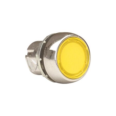 Sprecher and Schuh D7 Pushbutton 22.5 mm Head Only Metal Momentary Flush Yellow Lens Cap Illuminated