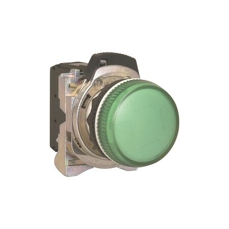 Sprecher and Schuh D7 Pilot Light 22.5 mm Complete Metal LED 24V AC DC Green Lens