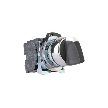 Sprecher and Schuh D7 Selector Switch 22.5mm Complete Metal STD BLK KNB 3 POS Maint Switch MP 2NO