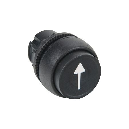 Sprecher and Schuh D7 Pushbutton 22.5 mm Head Only Plastic MOM EXT Black Cap RIGHT ARROW Non Ill