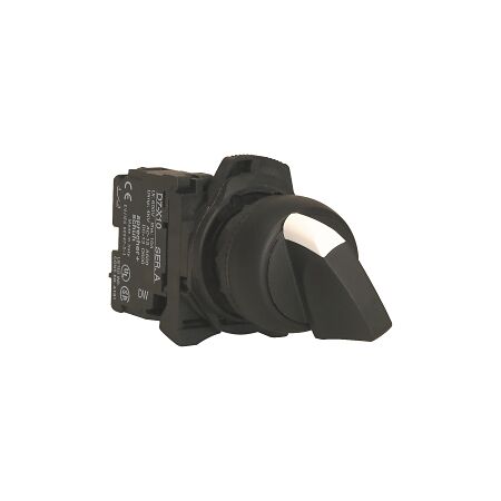 Sprecher and Schuh D7 Selector Switch 22.5mm Complete Plastic STD BLK Knob 2 POS Maintain Switch 1NO