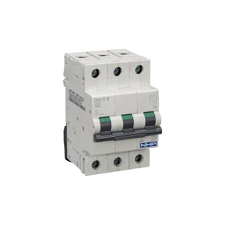 NHP DIN-T Miniature Circuit Breaker 6kA 3Pole 13A D Curve