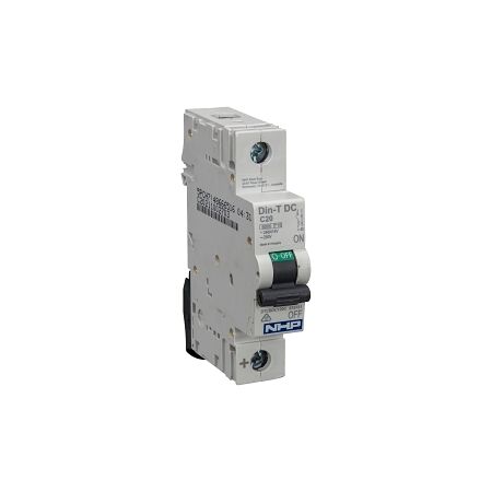 NHP DIN-T Miniature Circuit Breaker DC 6kA 1Pole 25A C Curve