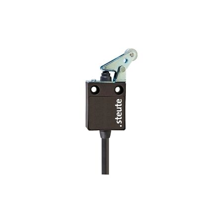 Steute Limit Switch 40mm Plastic Parallel Roller Lever with Collar 1 NO 1 NC Contacts Slow 2m Cable