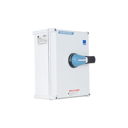 Socomec ISO Enclosed Isolator, IP 65 Plastic Grey, Handle - Blue, 3P 125A