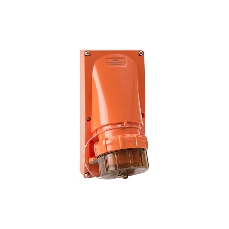 NHP ISO Appliance Inlet, 5 Round Pins 10A 500V AC, w/o Base, Resistant Orange