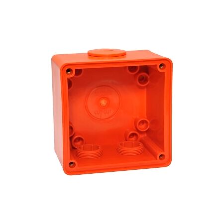 NHP ISO Back Box/Base, 1 Gang - Large 63mm depth, Resistant Orange