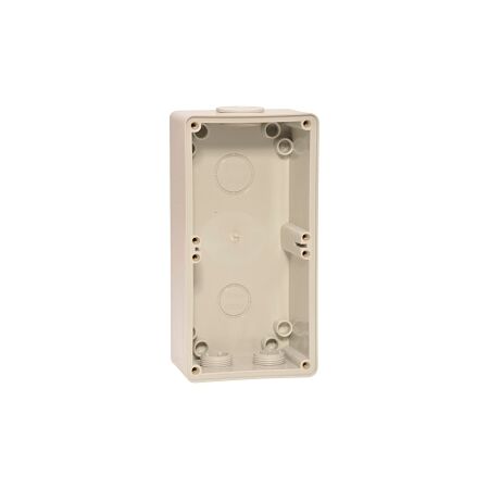 NHP ISO Back Box/Base, 2 Gang (1 x 2) - Large 63mm depth, Grey