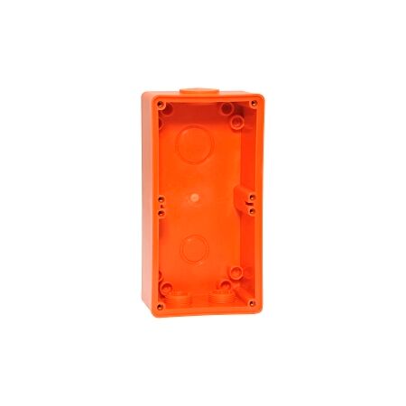 NHP ISO Back Box/Base, 2 Gang (1 x 2) - Large 63mm depth, Resistant Orange