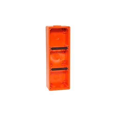 NHP ISO Back Box/Base, 3 Gang (1 x 3) - Large 63mm depth, Resistant Orange