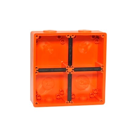 NHP ISO Back Box/Base, 4 Gang (2 x 2) - Large 63mm depth, Resistant Orange