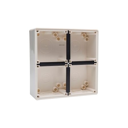 NHP ISO Back Box/Base, 4 Gang (2 x 2) - Large 63mm depth, Resistant White