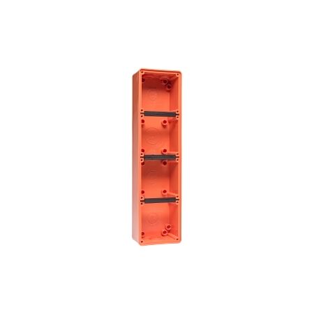 NHP ISO Back Box/Base, 4 Gang (1 x 4) - Inline 63mm depth, Resistant Orange