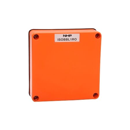 NHP ISO Cover - Blank, 1 Gang - 28mm depth, Resistant Orange