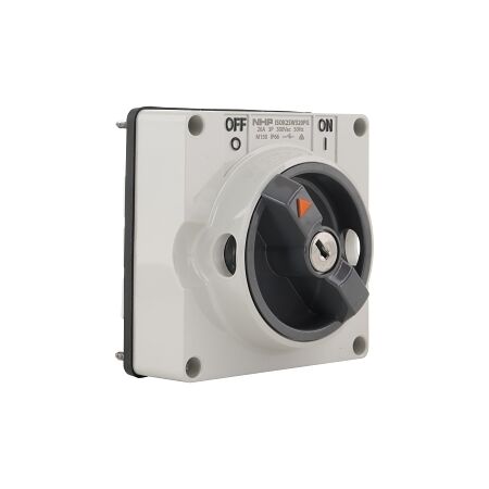 NHP ISO Surface Switch - Key, Lock in ON/OFF, 3 Pole 20A 500V AC, w/o Base, Grey