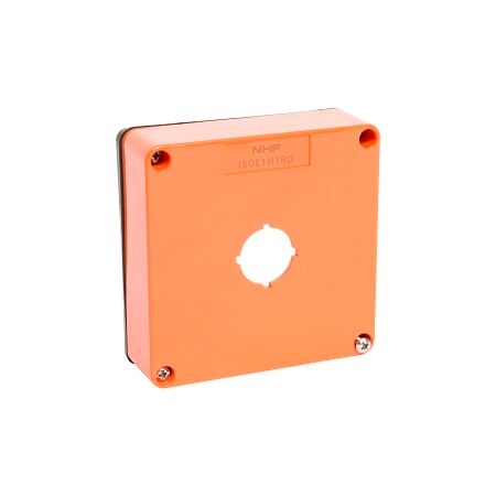 NHP ISO Cover - Cutout (1 x 22 5mm), 1 Gang - Shallow D38mm, Resistant Oange