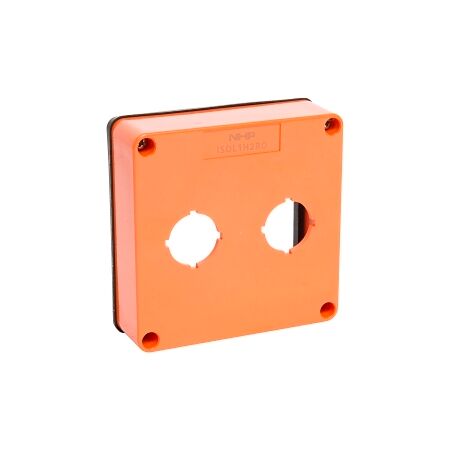 NHP ISO Cover - Cutout (2 x 22 5mm), 1 Gang - Shallow D38mm, Resistant Oange