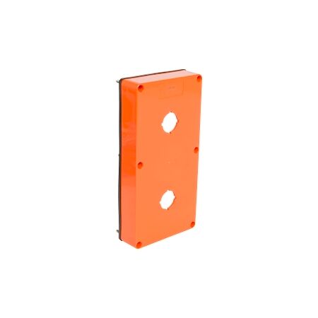 NHP ISO Cover - Cutout (2 x 22 5mm), 2 Gang - Shallow D38mm, Resistant Oange