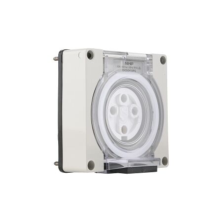 NHP ISO Socket Outlet, 4 Round Pins 10A 500V AC, w/o Base, Grey