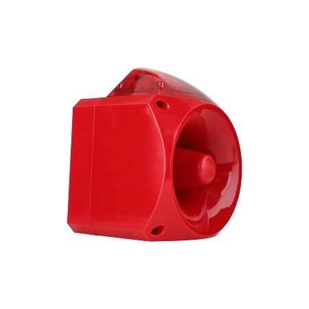Klaxon Nexus 110 Xenon Beacon Sounder 5 Joules 3 Alarms 64 Tones 110dB IP66 110-230V DC Wall Mnt Red
