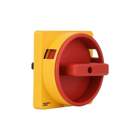 Sprecher and Schuh L7 Handle Disc Padlock Type G RD/YL Central Nut Mount 67 x 67mm Engraved OFF ON