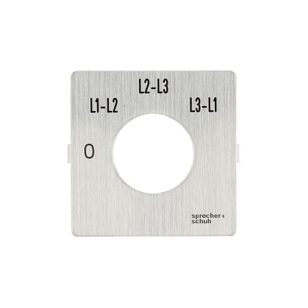 Sprecher and Schuh L2 Cam Switch Ll2A4 Legend Plate 48 x 48mm 0 L1 L2 L2 L3