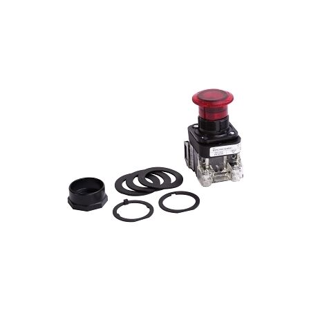 Allen-Bradley 800H Pushbutton 30.5mm COMP PLT FS 40mm STD MSH HD PPT INC FV 24V AC DC 1NCLB 1NO Red