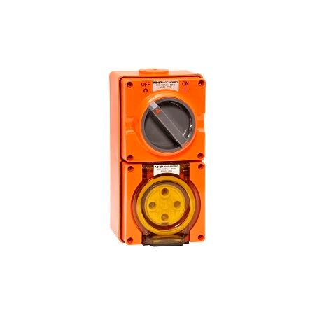 NHP ISO Switched Socket Outlet, 4 Round Pins 40A 500V AC, with Base, RO