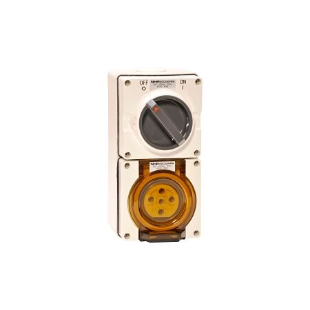 NHP ISO Switched Socket Outlet, 5 Round Pins 20A 500V AC, with Base, RW