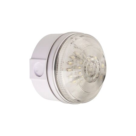 Moflash LED195 48 LEDS Steady/Flash Mode IP65 20 to 30V AC DC Wall or Surface Mnt Lens Clear