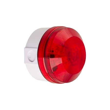 Moflash Xenon Beacons 5 Joules Flashing Mode IP65 15 to 28V AC DC Wall or Surface Mount Lens Red