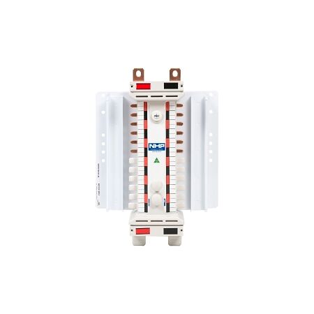 NHP POWERMAX DIN-T NC Busbar Chassis 250A 24 Way 2Pole Bottom Feed Red Black NHP POWERMAX DIN-T NC Busbar Chassis 250A 24 Way 2Pole Bottom Feed Red Black