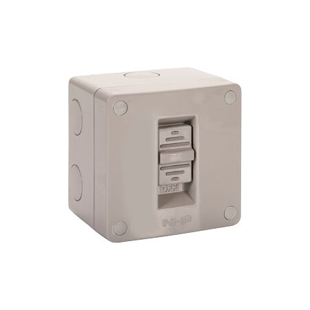 NHP NLINE Surface Switch, Small IP 66 Plastic, 1 Gang, 1 Pole 16A 250V AC