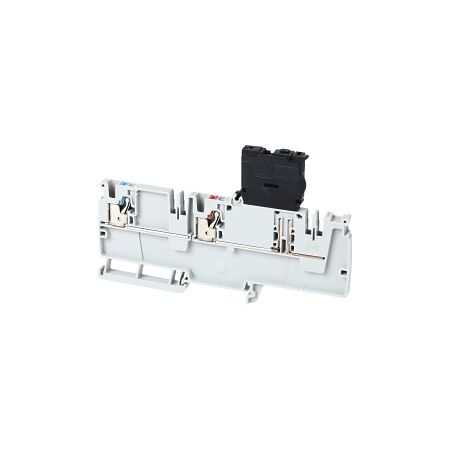 Allen-Bradley 1492-P Push-in Power Distribution Terminal 4mm 1 RD 1 BLU CON Entries Fuse 36V End GRY