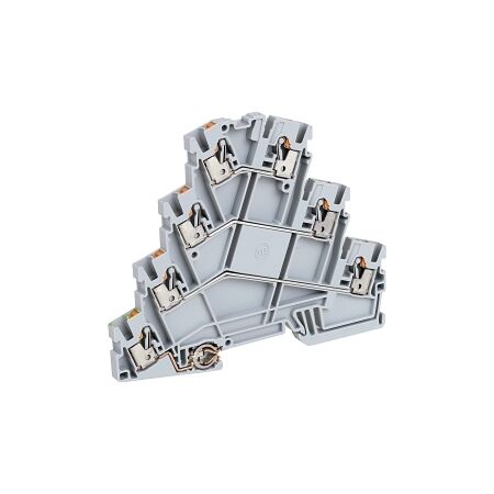 Allen-Bradley 1492-P Push-in Terminal 2.5mm 800VAC 4 Level 7 Connectors Feed Through Ground Grey