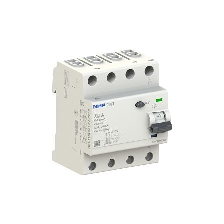 NHP DIN-T Residual Current Device RCCB 3 Pole and Switched Neutral 40A 30mA Type F