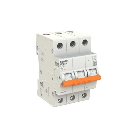 NHP MOD6+ Miniature Circuit Breaker MCB 6kA 3 Pole 20A C Curve